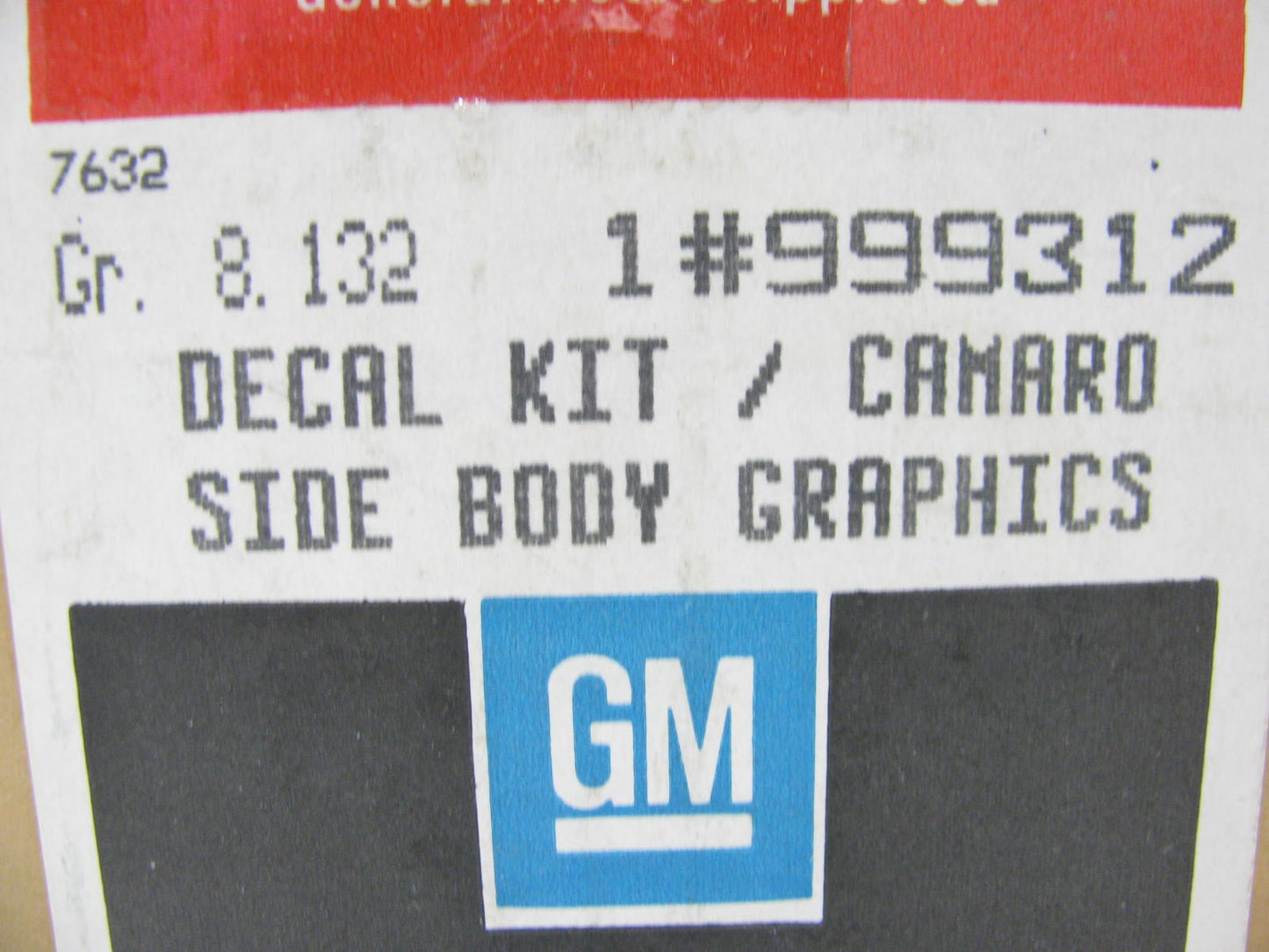 NOS OEM GM 999312 Side Decal Emblem ''Camaro'' Sticker - 1982-1990 Chevy Camaro