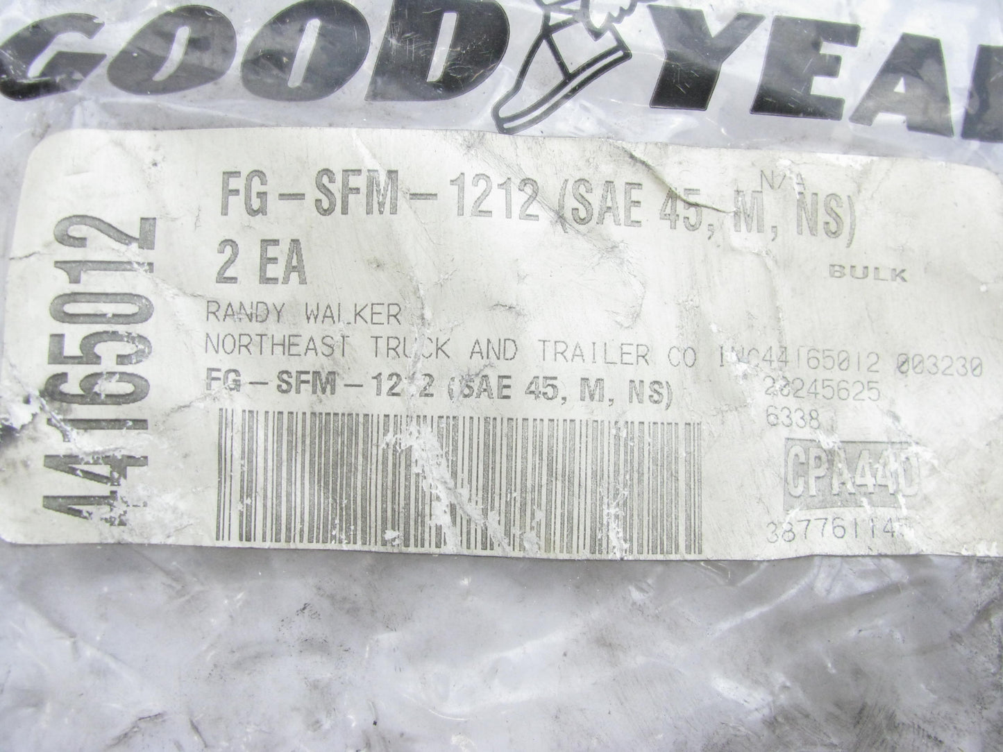 (2) Goodyear FG-SFM-1212 FG Straight SAE 45 Hydraulic Fitting 3/4'' Hose -12 Male