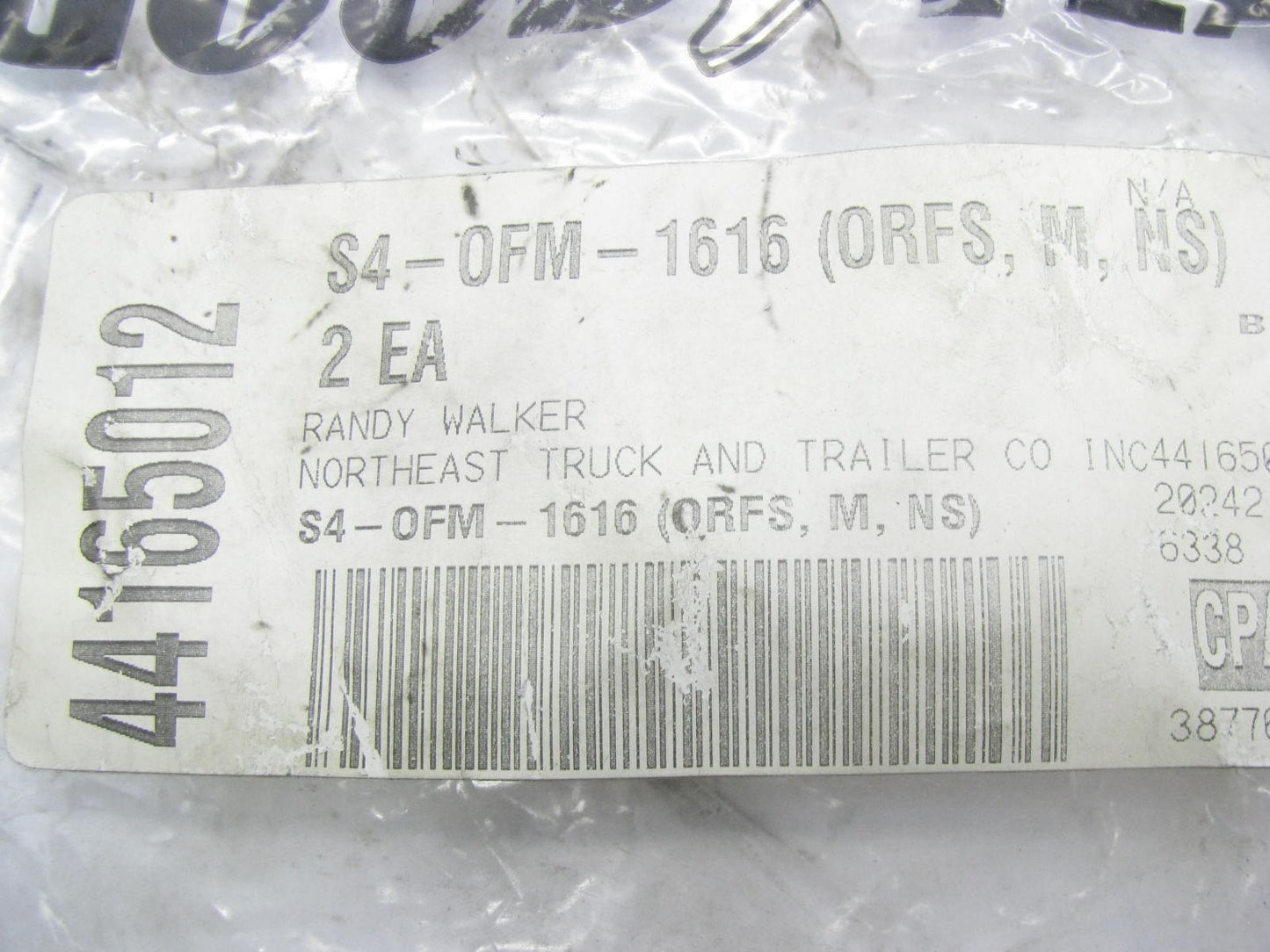 (2) Goodyear S4-OFM-1616 Hydraulic Fitting - 1'' Hose X 1'' ORFS Male Straight