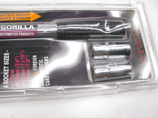 Gorilla 1721 Lug Nut Wrench, 21'' Telescoping With 17mm 19mm 21mm 23mm Sockets