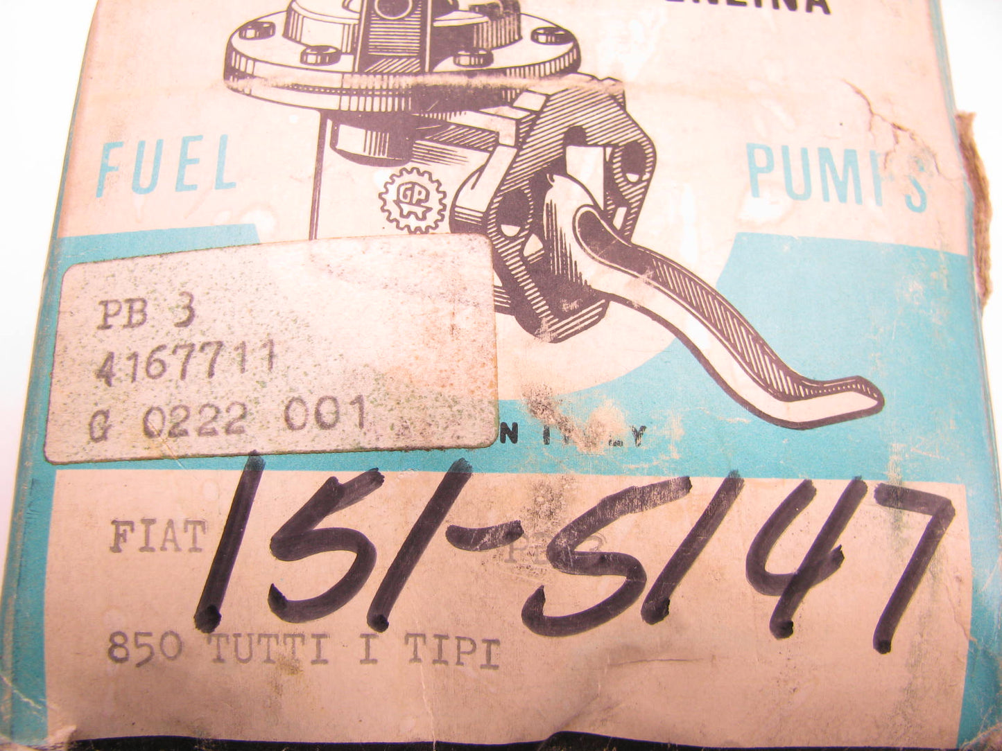 Italy 4167711 Mechanical Fuel Pump 1964-75 Fiat - 850 Siata Spring Moretti Sport