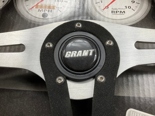 COSMETIC DAMAGE - Grant 490 D-Shaped Racing Steering Wheel 1.5'' Dish, 13.75''