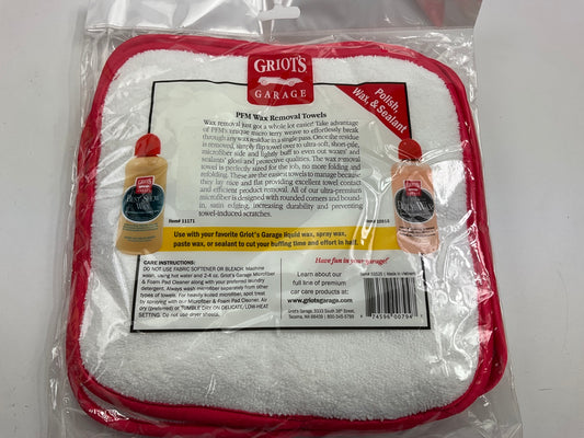 Griots Garage 55525 PFM Dual Weave Wax Removal Towels 9'' X 9'' - Set Of 4