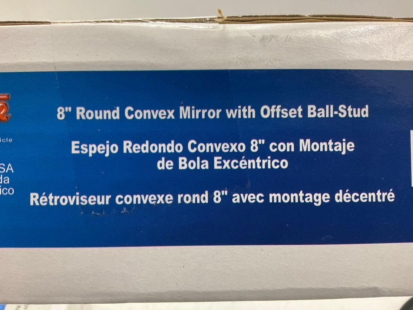 Grote 12172 8'' Round Convex Mirror With Offset Ball Stud