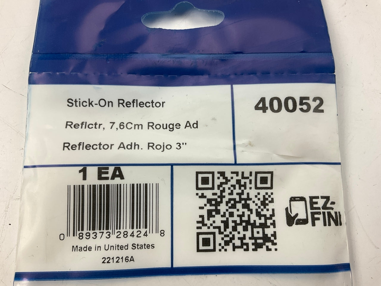 Grote 40052 3'' Red Round Stick-on Reflector For Trailers