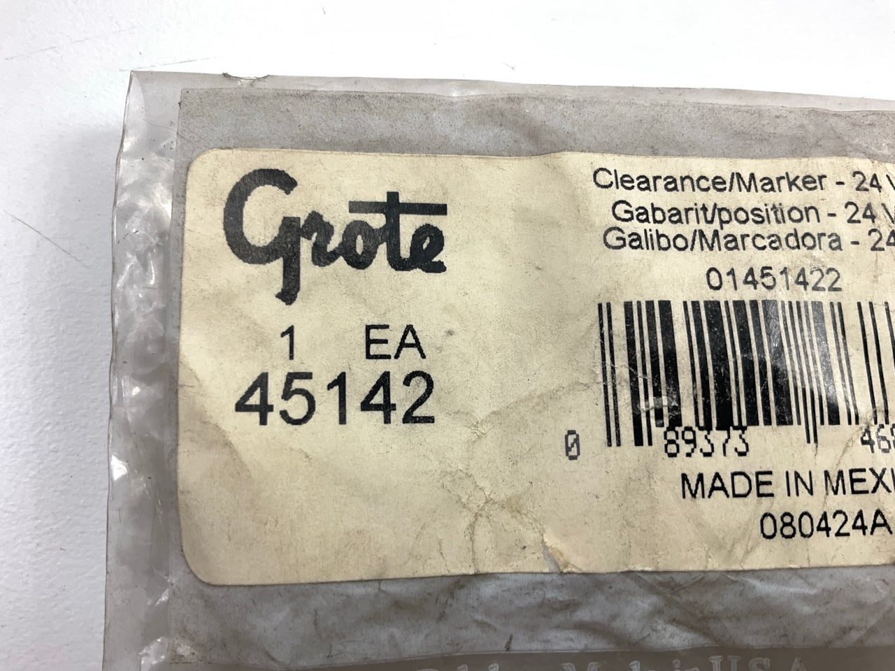 (2) Grote 45142 Marker Light Rectangular, Red, 24V Volt, Bracket Mount