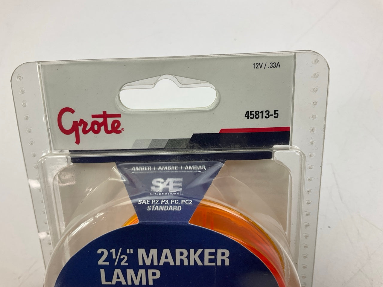 Grote 45813-5 2-1/2'' Round Amber Clearance Marker Lights W/ Optic Lens