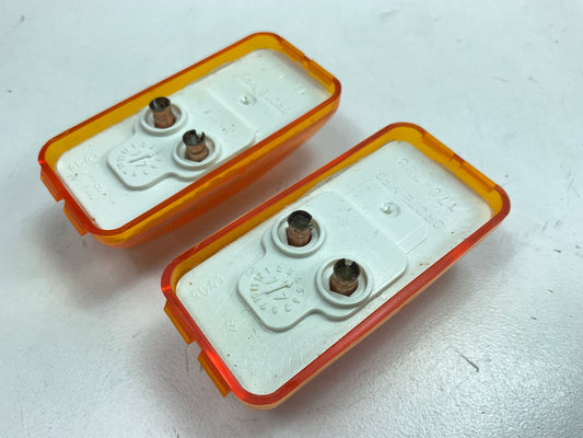 (2) Grote 46413 Rectangle Clearance / Side Marker Light Lamps, AMBER, 2 Prongs