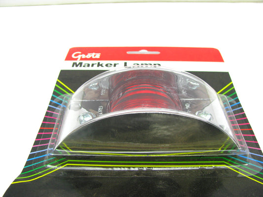 Grote 46892 Chrome Armored Clearance Marker Light Lamp - RED
