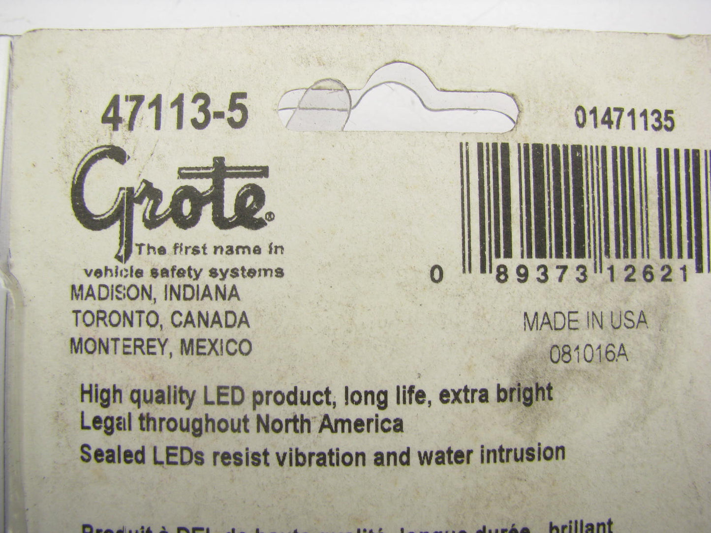 Grote 47113-5 SuperNova 2'' LED Clearance Marker Light - 12V Yellow .06A