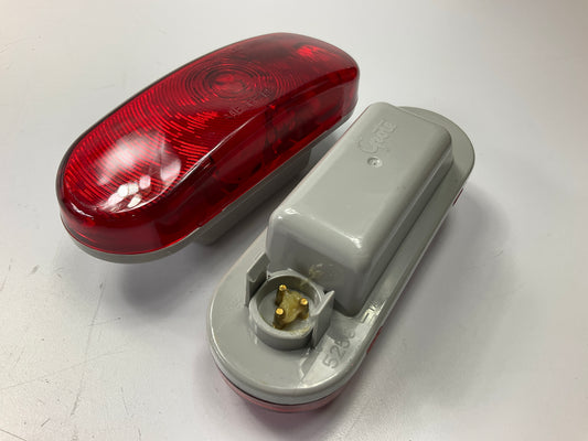 (2) Grote 52562 6-1/2'' Oval Truck Trailer Stop Tail Turn Light Red Male Pin 5256