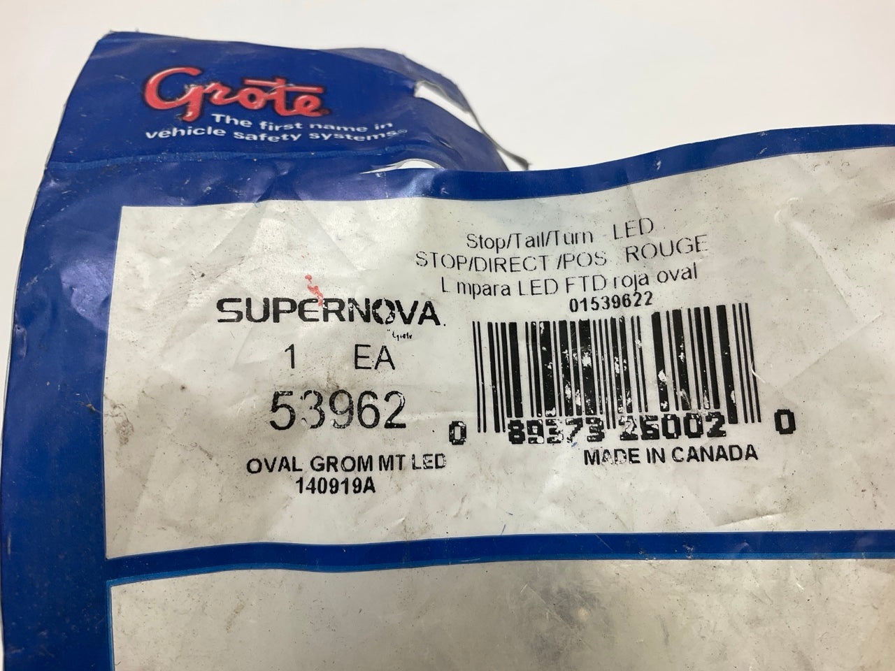 Grote 53962 SuperNova Oval LED Stop Tail Turn Light Lamp, Grommet Mount
