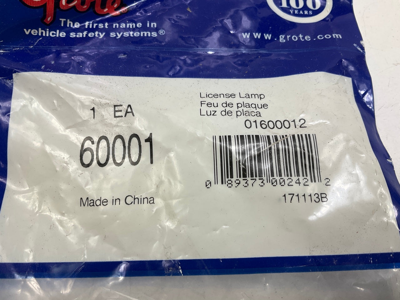 (2) Grote 60001 Resealable License Plate Light Lamp