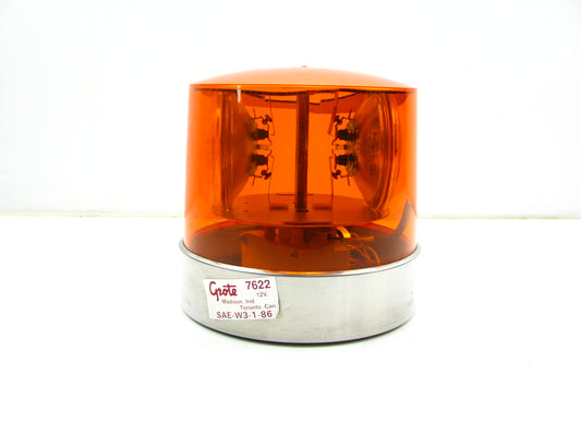 Grote 76223 2 Sealed Beam Roto Beacon Strobe Light Stainless Steel AMBER