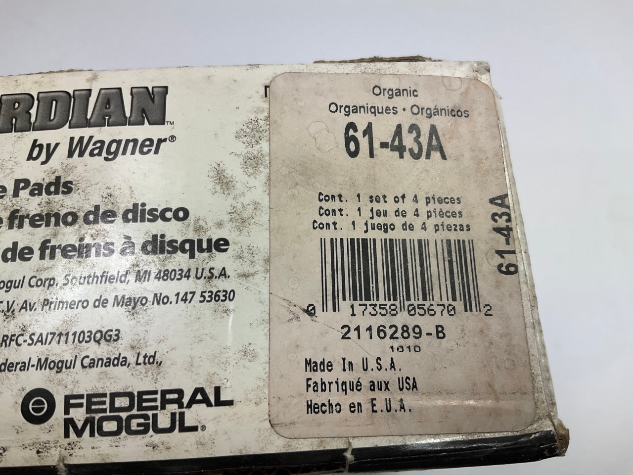 Guardian 61-43A Front Brake Pads