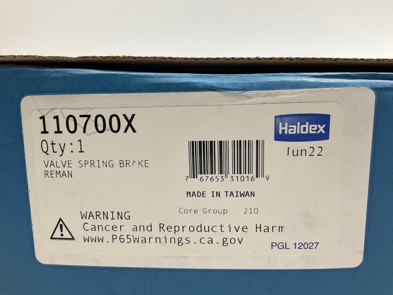 REMAN. Haldex 110700X Sealco Spring Brake Control Valve