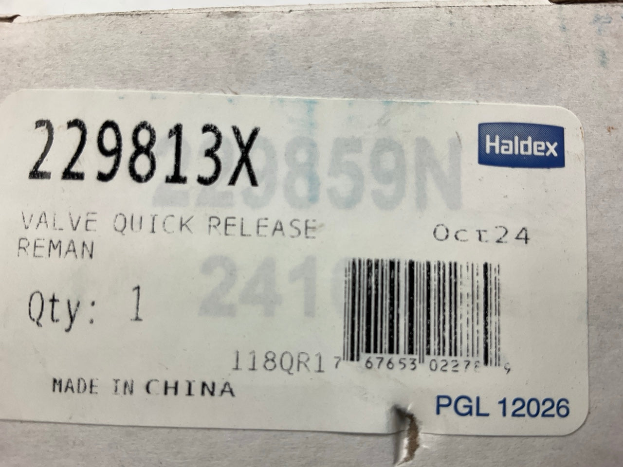 REMAN. Haldex 229813X QR-1 Quick Release Valve