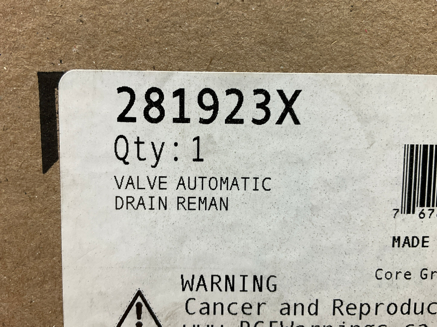 REMAN. Haldex 281923X DV-2 Automatic Drain Valve