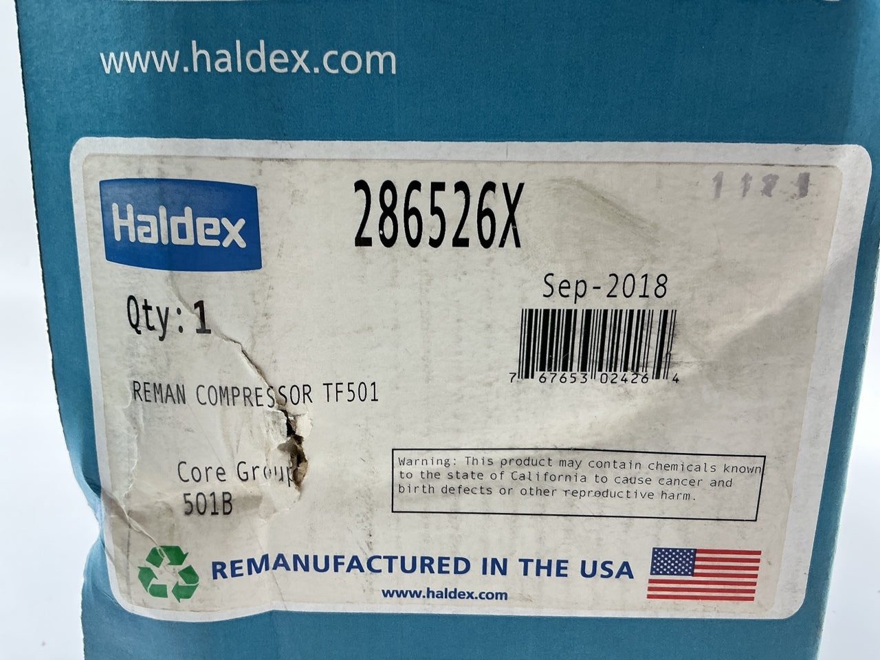 W/O Any Hardware REMAN Haldex 286526X LikeNu Tu-Flo TF501 Air Brake Compressor