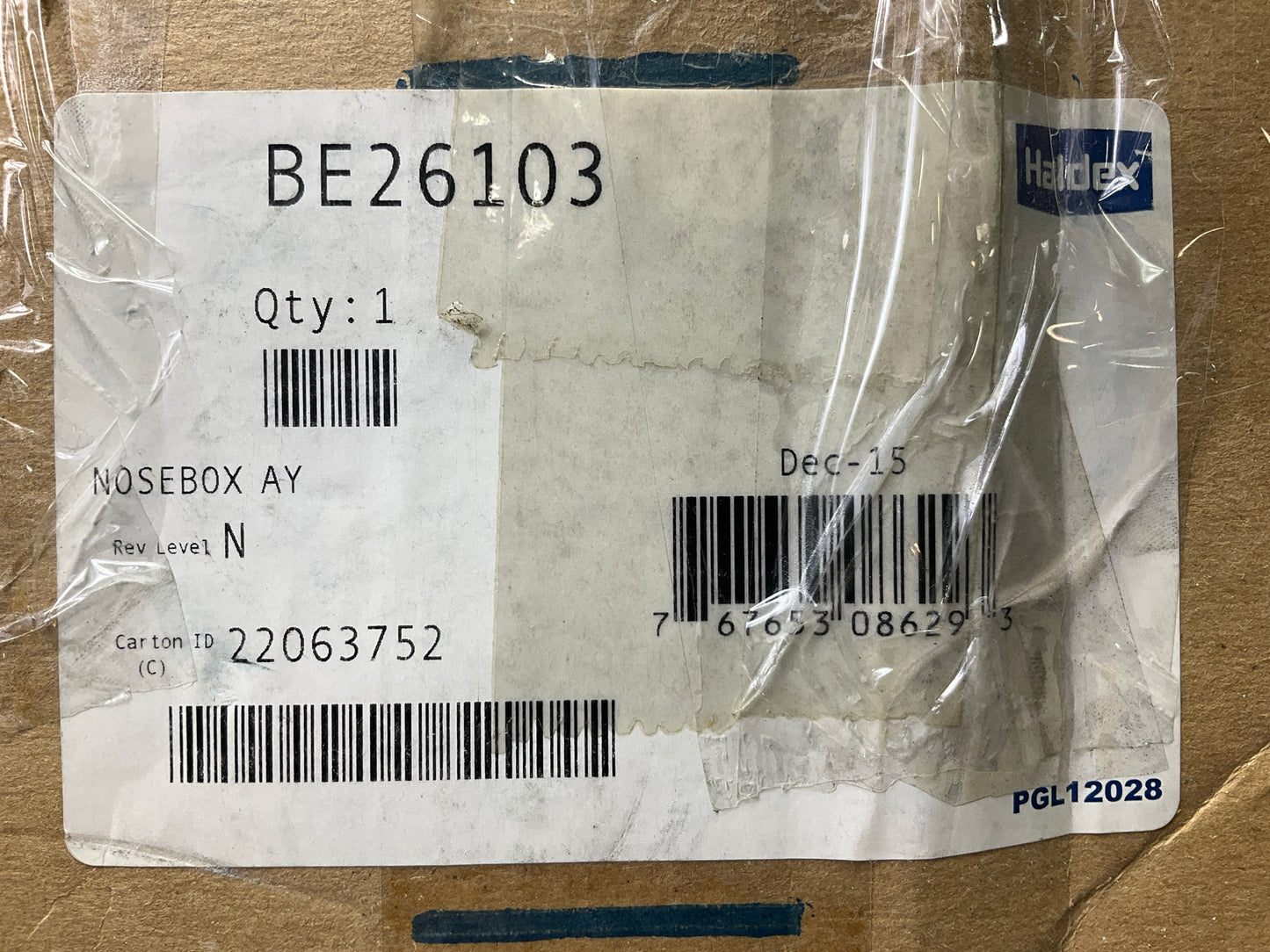 Haldex BE26103 Nosebox Assembly With Gladhands - Interline Style, 501802