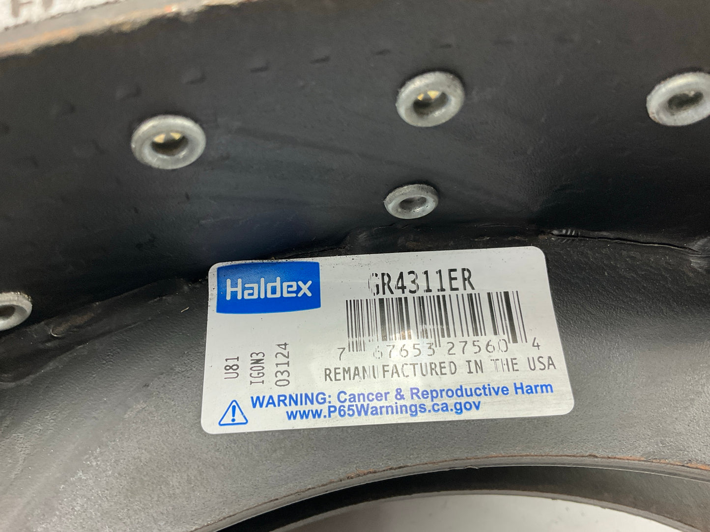 (2) Haldex GR4311ER Relined 16-1/2''x7'' Brake Shoe 16-1/2'' Eaton 4311E Low Mount
