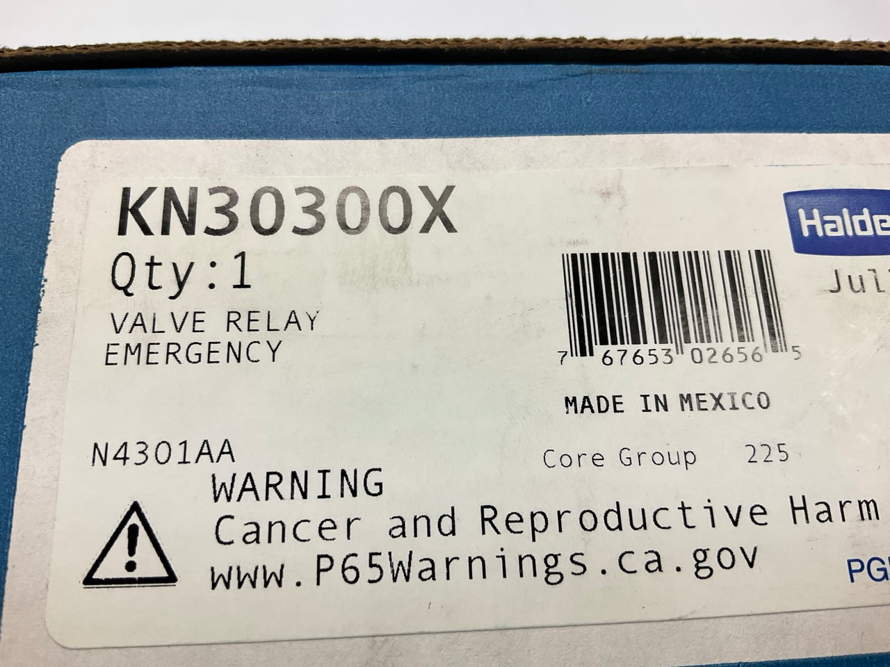 REMAN. Haldex KN30300X Emergency Relay Valve For Pre-121 Trailers, Dollies