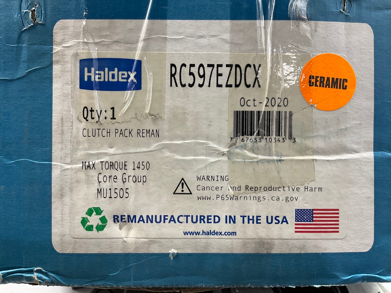 REMAN. Haldex RC597EZDCX Clutch Kit 15-1/2''x2'' Spicer E-Z Pedal Two Plate