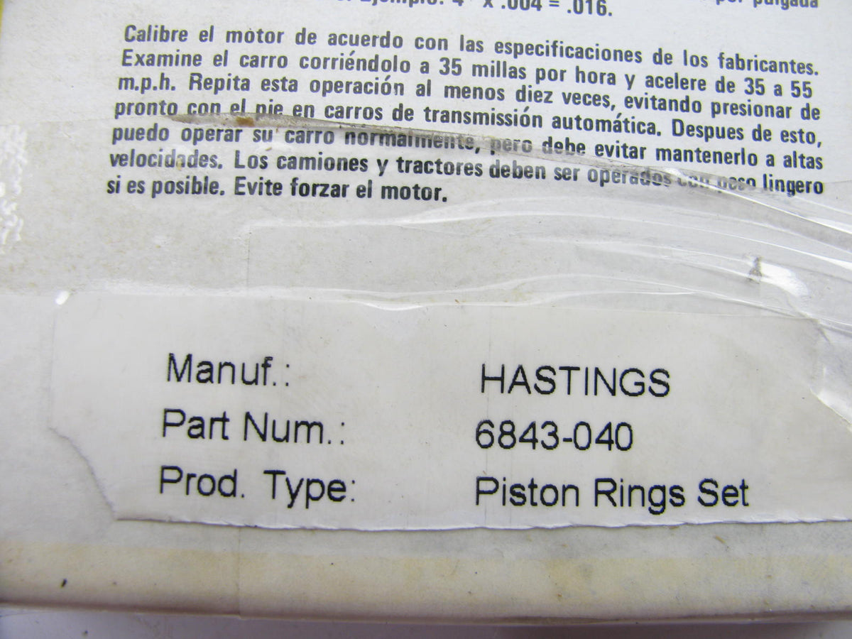 Hastings 6843-040 Piston Rings .040'' For 1963-70 BMW 1.8L Early Engine 84mm Bore