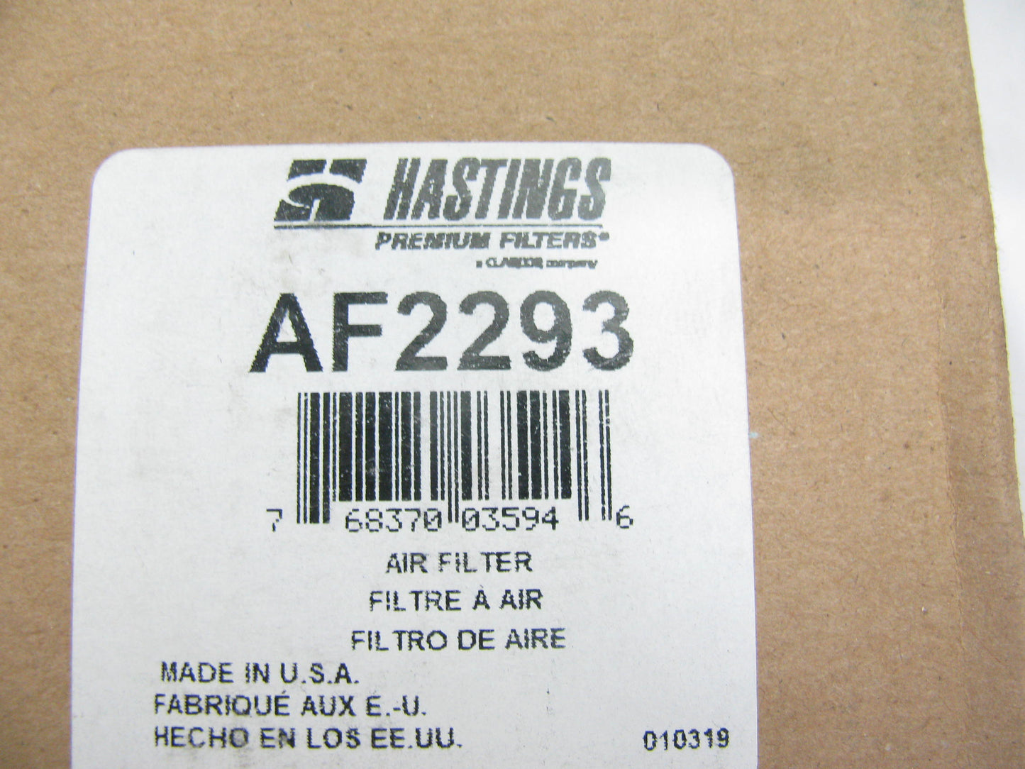 Hastings AF2293 Air Filter Replaces 46672 A65973 6672 AF25556 LAF9332