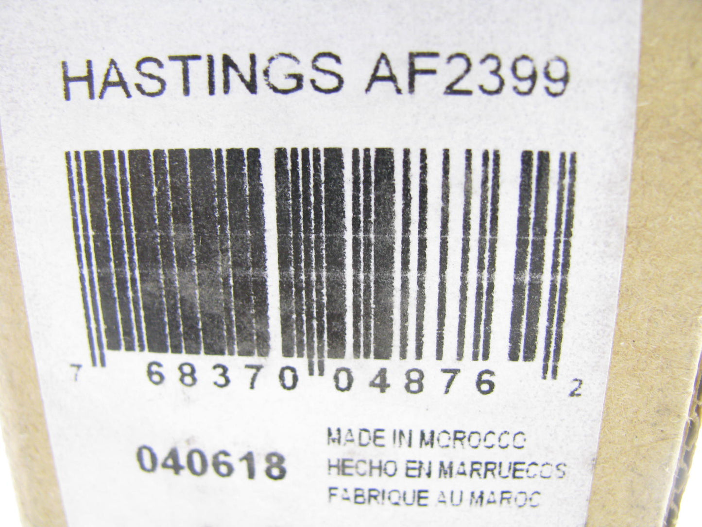 Hastings AF2399 Inner Air Filter For John Deere, Kubota, Volvo