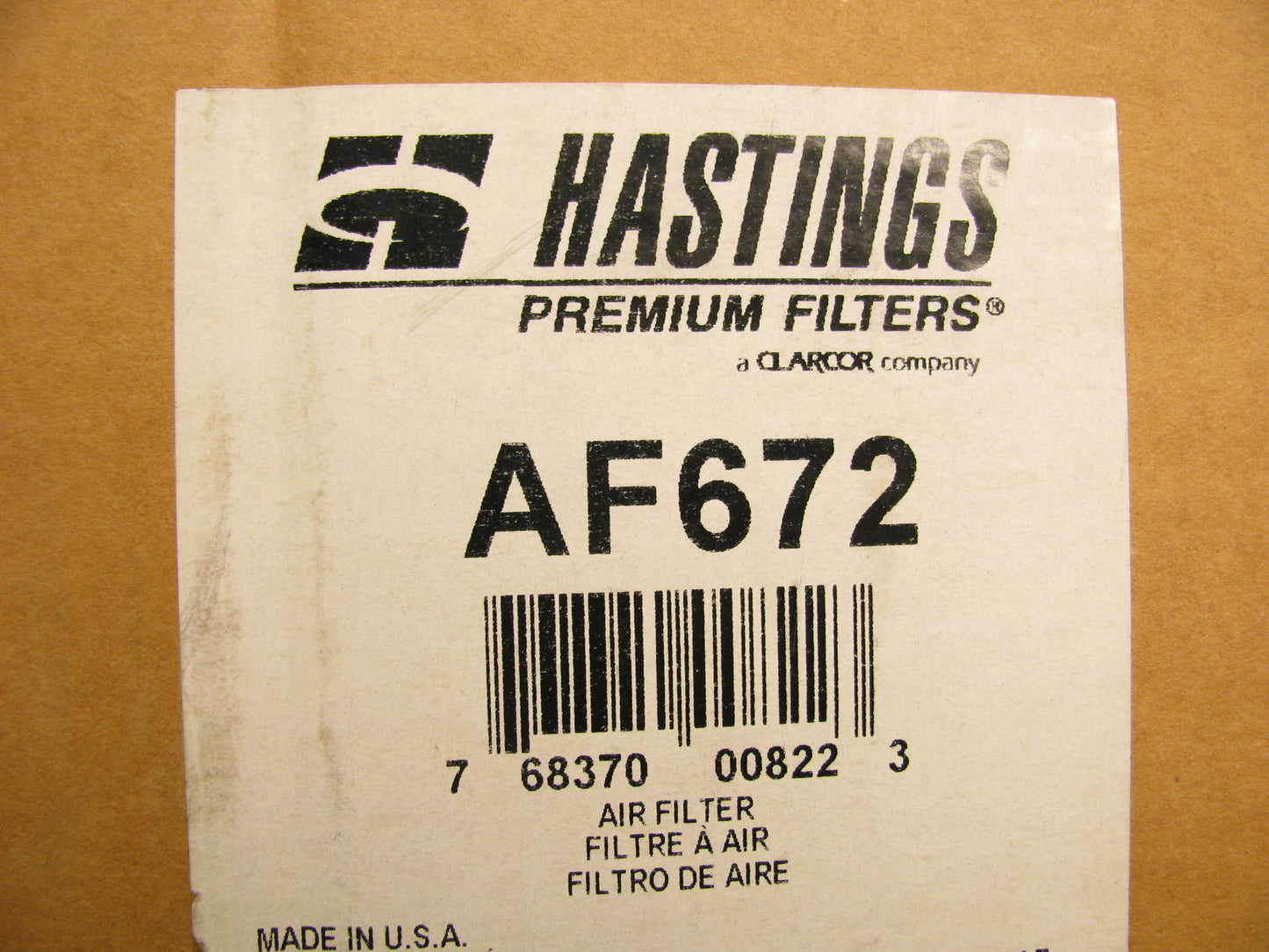 Hastings AF672 Air Filter Replaces CA2592 42255 A43230 AF1820M P181123 87255