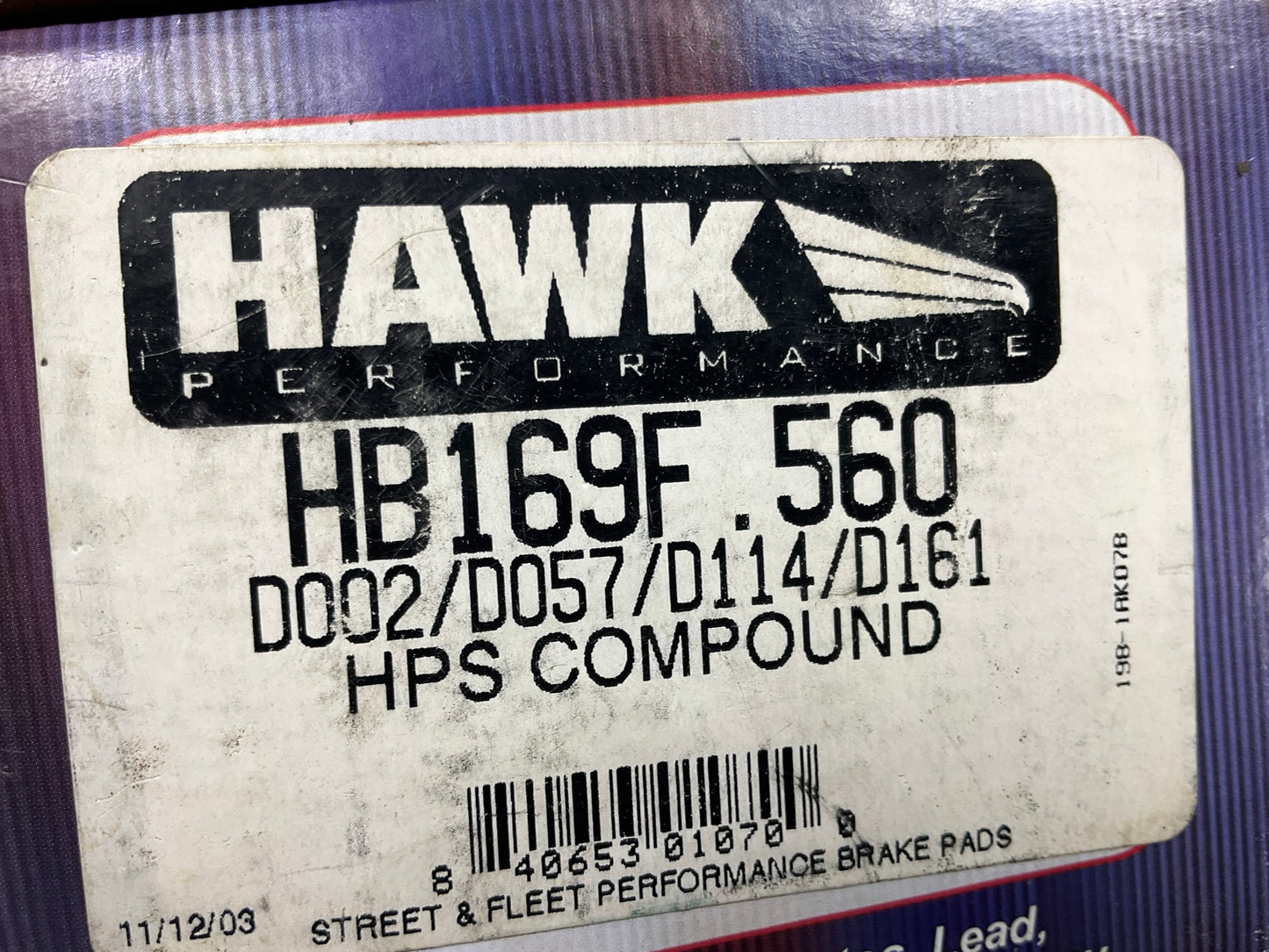 Hawk HB169F.560 Front STREET PERFORMANCE Brake Pads For 1975-1978 Datsun 280z