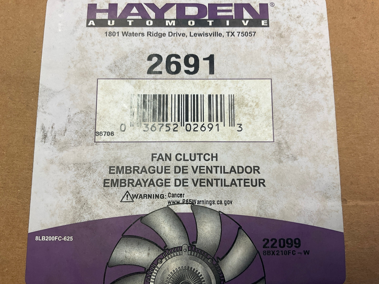 Hayden 2691 Engine Thermal Fan Clutch Standard Rotation