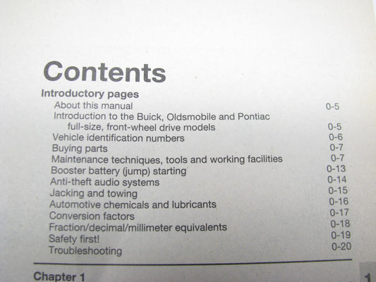Haynes 19020 Repair Manual - 85-02 Front Wheel Drive Buick Oldsmobile & Pontiac