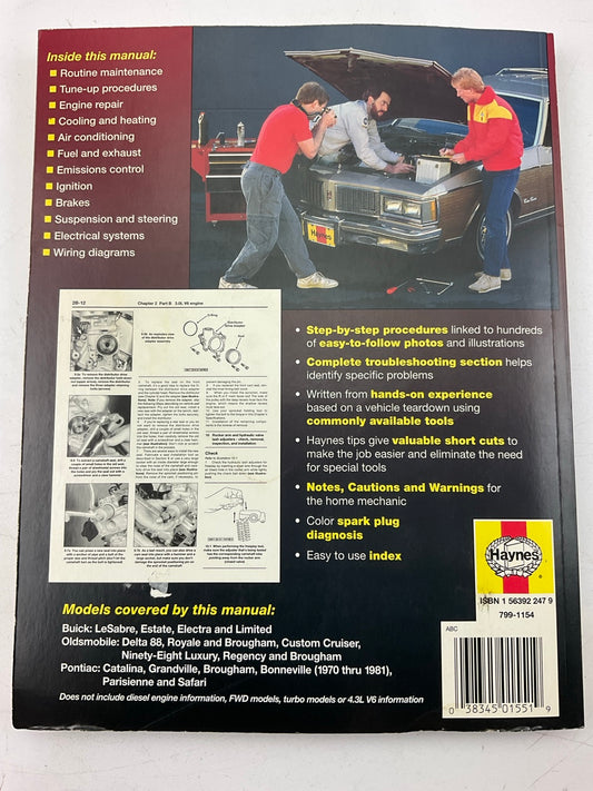 Haynes 19025 Repair Manual For 1970-1990 Buick Oldsmobile Pontiac - OPEN