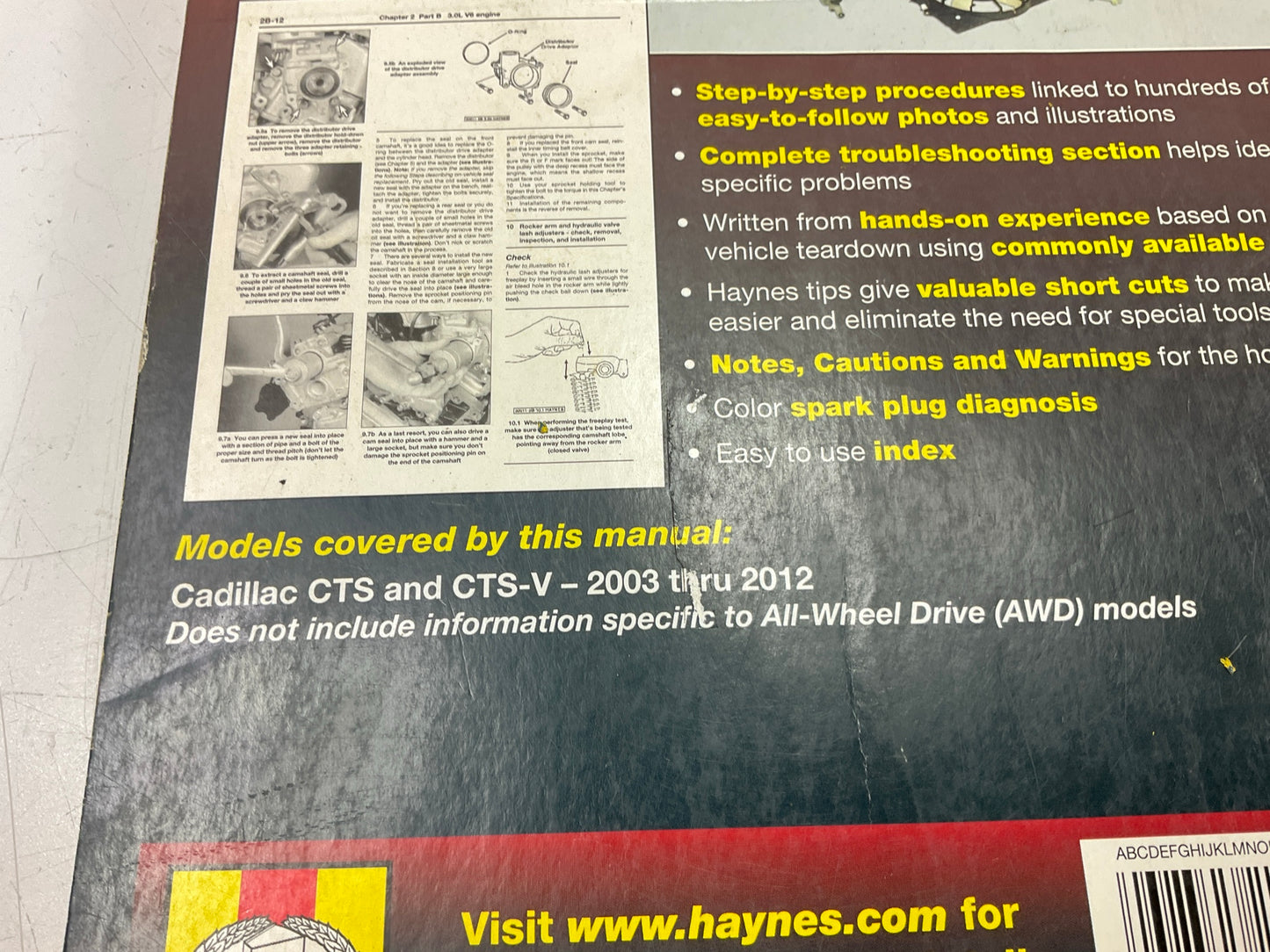 Haynes 21015 Repair Manual For 2003-2012 Cadillac CTS & CTS-V - DAMAGED