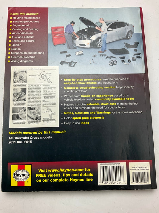 Haynes 24044 Repair Manual For 2011-2015 Chevrolet Cruze - OPEN