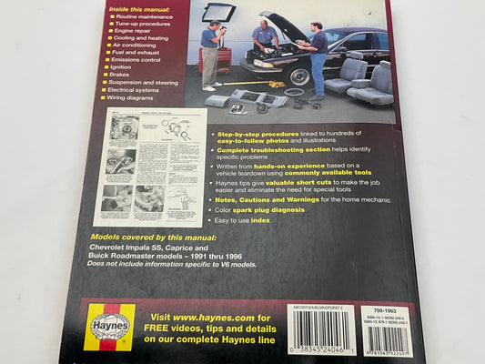 OPENED, Haynes 24046 Repair Manual 1991-1996 Roadmaster, Caprice 94-96 Impala SS