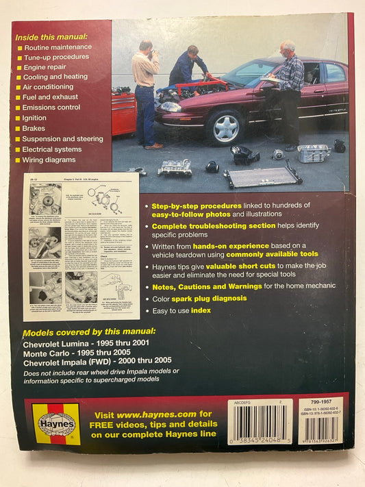 USED - Haynes 24048 Repair Manual For 1995-05 Chevy Lumina, Monte Carlo, Impala
