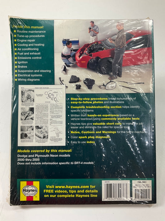 SEALED - Haynes 38015 Repair Manual For 2000-2005 Dodge Neon