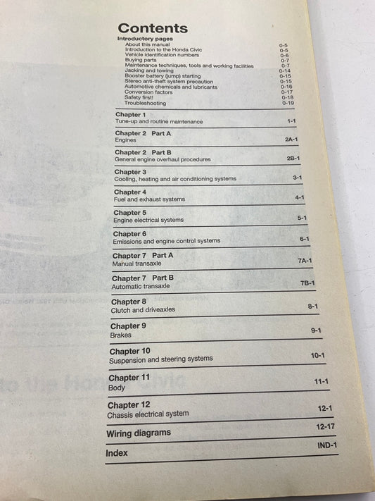 Haynes 42024 Repair Manual For 1992-1995 Honda Civic