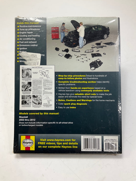 Haynes 61043 Repair Manual For 2003-2012 Mazda 6 - SEALED