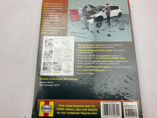 Haynes 72080 Repair Manual For 2007-2019 Nissan Versa - SEALED