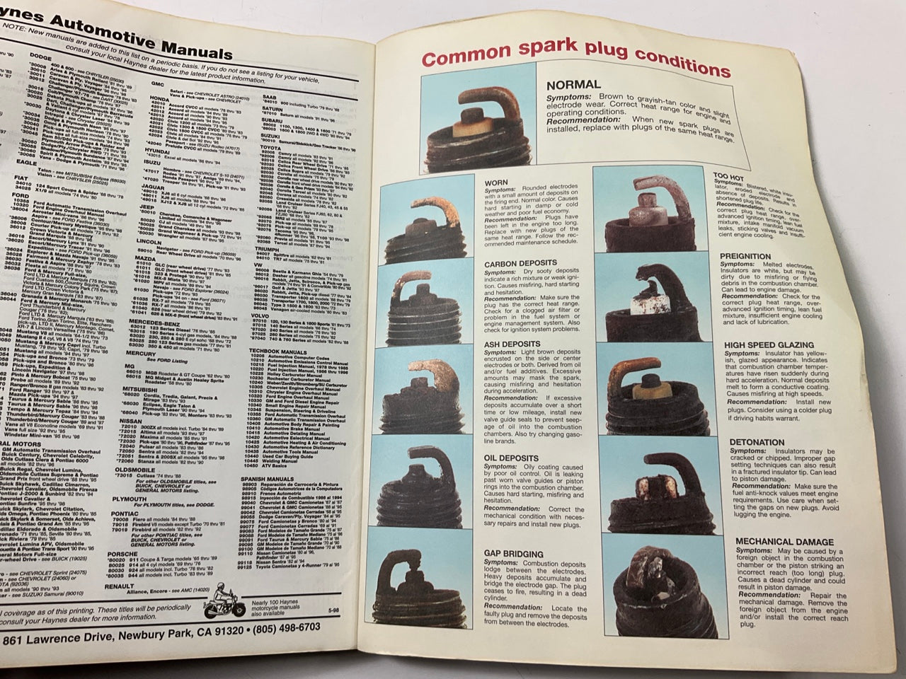 OPENED - Haynes 92080 Repair Manual For 1991-1995 Toyota Previa