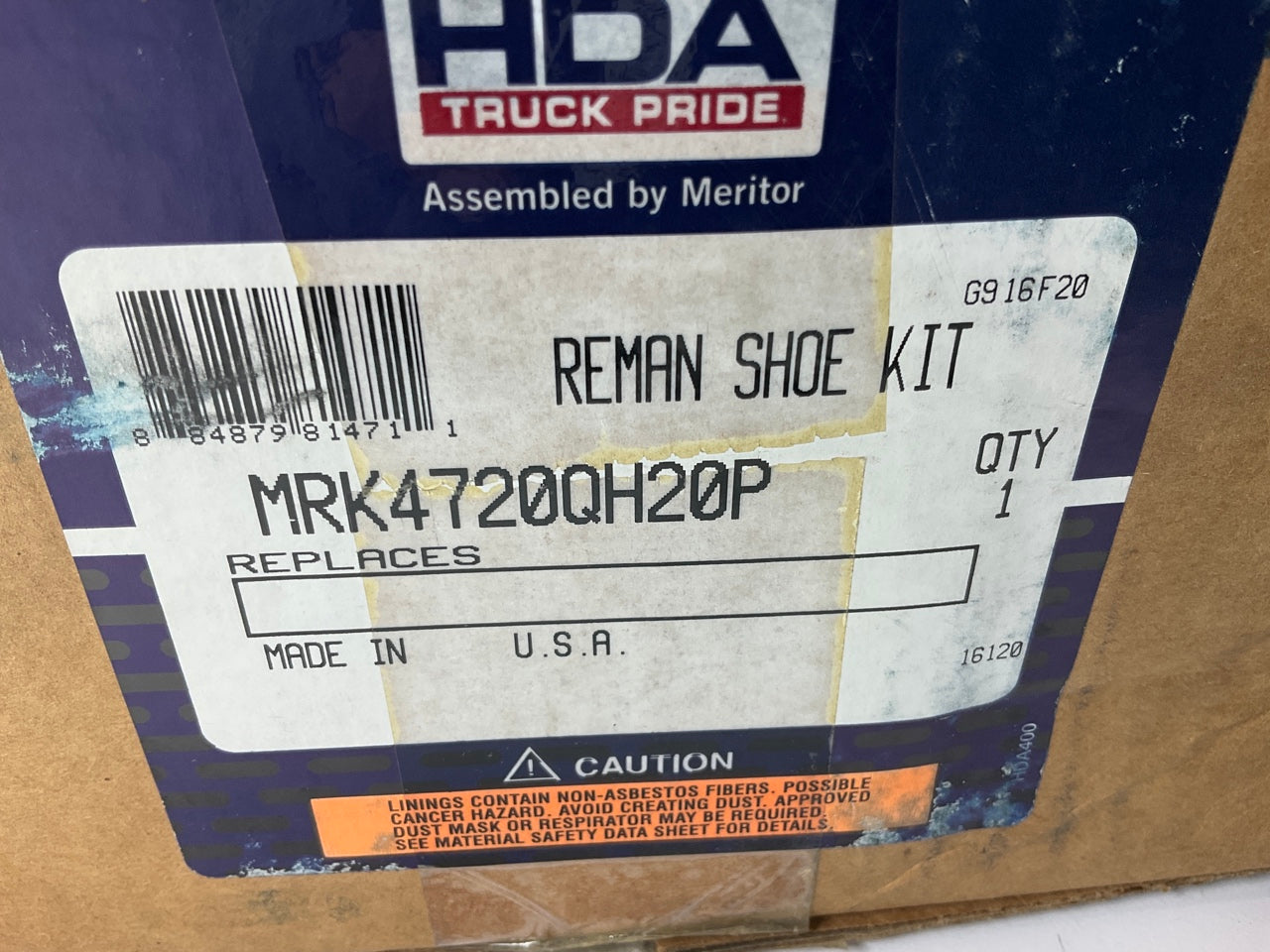 HDA MRK4720QH20P Q-Plus Reman Brake Shoe Kit - 23K Lining, 16.5'' X 5'', 4720Q
