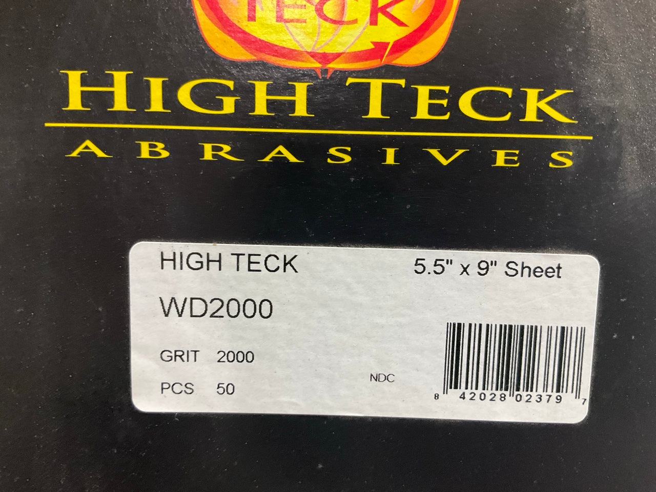 High Teck WD2000 5.5'' X 9'' Waterproof Sandpaper Sheets 2000 Grit, Pack Of (50)