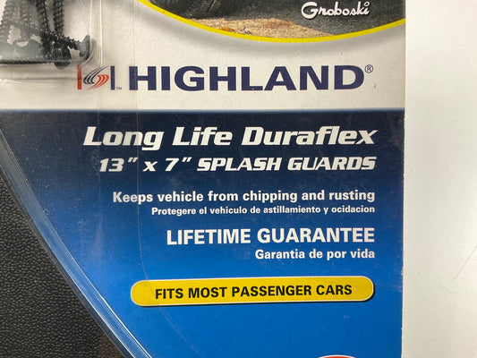 Highland Group 1072700 Black Universal Molded Splash Guards 13 X 7'' - 2 Piece