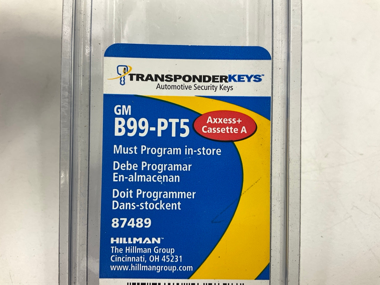 Hillman B99-PT5 87489 GM Ignition Transponder Key Blank ( UNCUT UNPROGRAMMED)