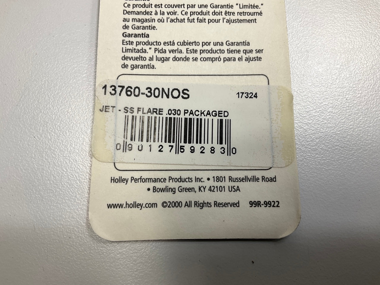 (10) Holley 13760-30NOS NOS Precision SS Stainless Steel Nitrous Flare Jet .030