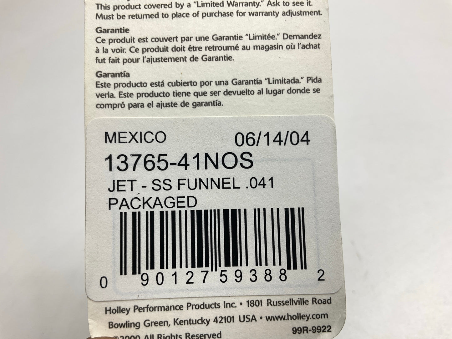 (10) PACK Holley NOS 13765-41NOS Nitrous Oxide Jet Flare Stainless Steel 0.041''
